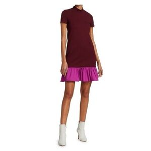 SOLD STAUD Diam Bordeaux and Purple Short Sleeve mini dress